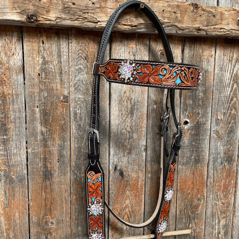 Blue Inlay Browband Tack Set