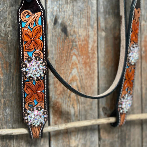 Blue Inlay Browband Tack Set