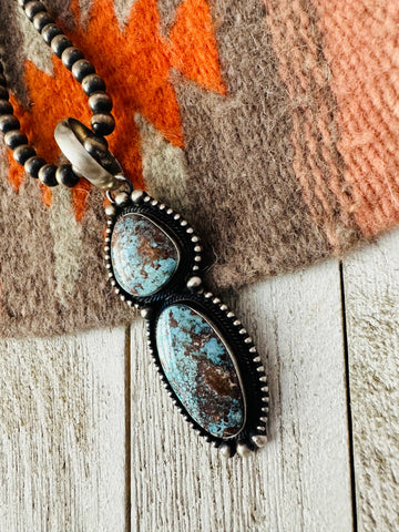 Navajo Golden Hills Turquoise & Sterling Silver Pendant