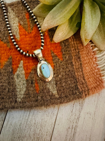 Navajo Golden Hills Turquoise & Sterling Silver Pendant