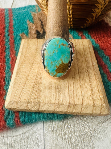 Navajo Royston Turquoise & Sterling Silver Ring Size 11