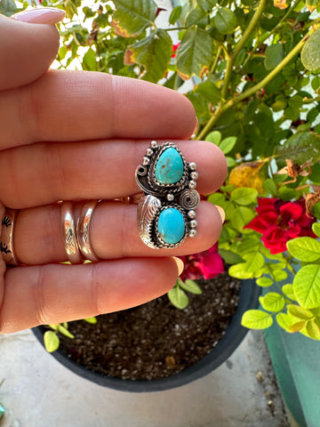 Twice The Turquoise Handmade Turquoise Sterling Silver Ring