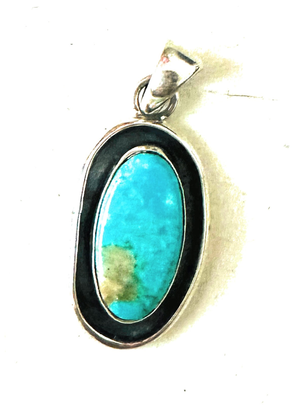 Navajo Turquoise & Sterling Silver Shadowbox Pendant