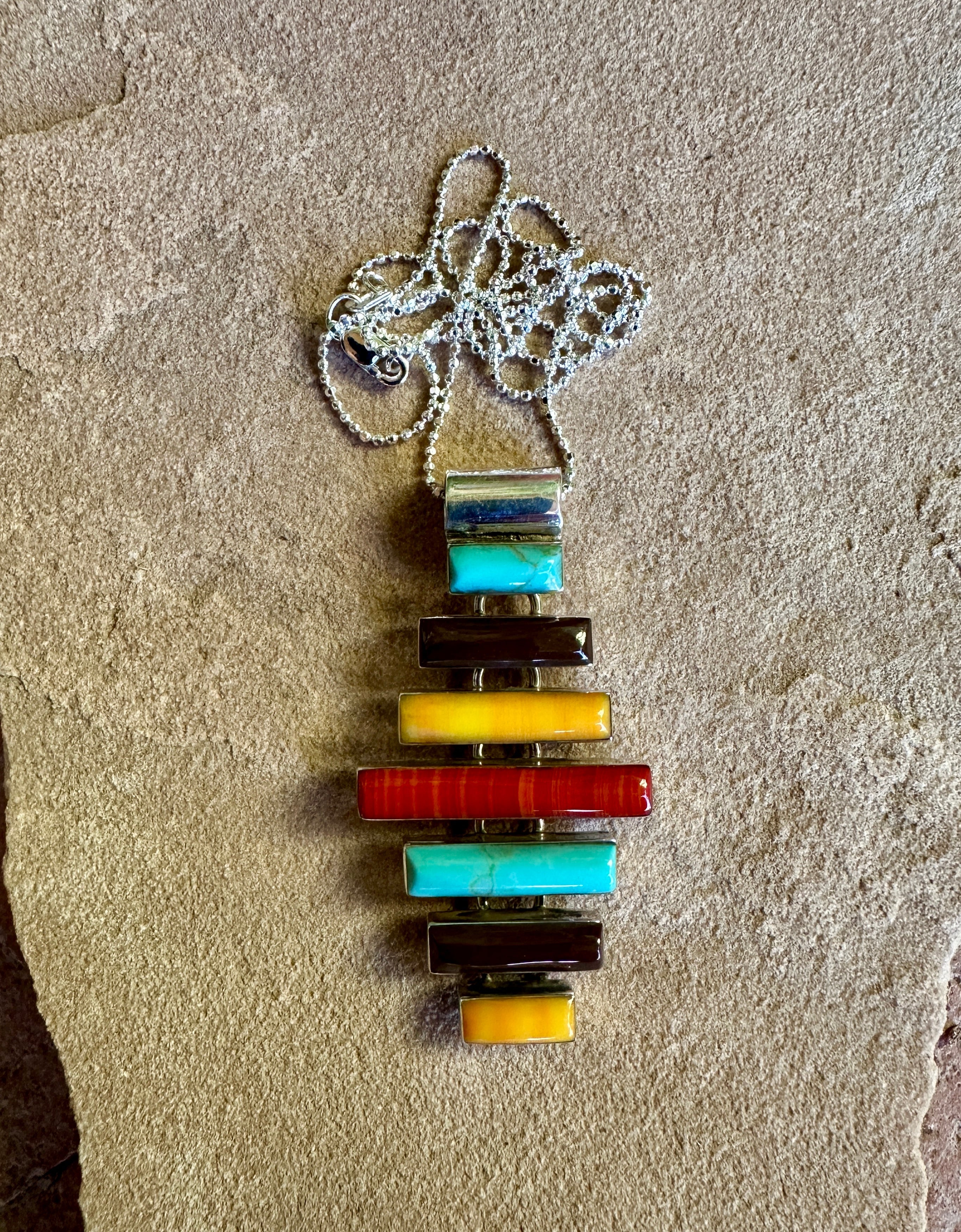 STACKED TEJANO BARS PENDANT Necklace