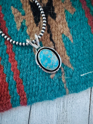 Navajo Turquoise & Sterling Silver Shadowbox Pendant