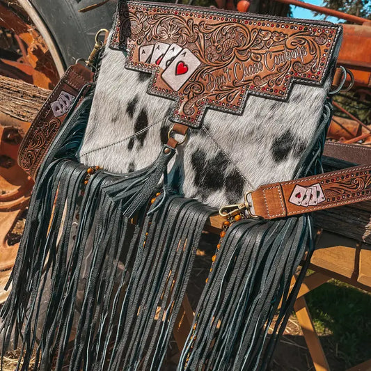 Don't Chase Cowboys Aces Cards Cowhide Purse