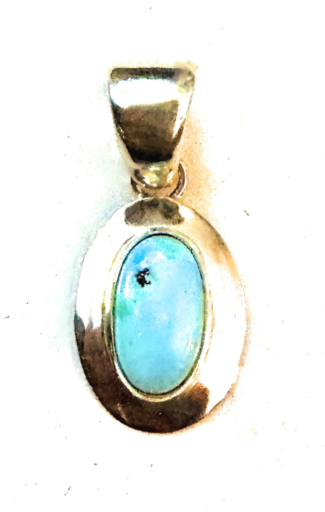 Navajo Golden Hills Turquoise & Sterling Silver Pendant