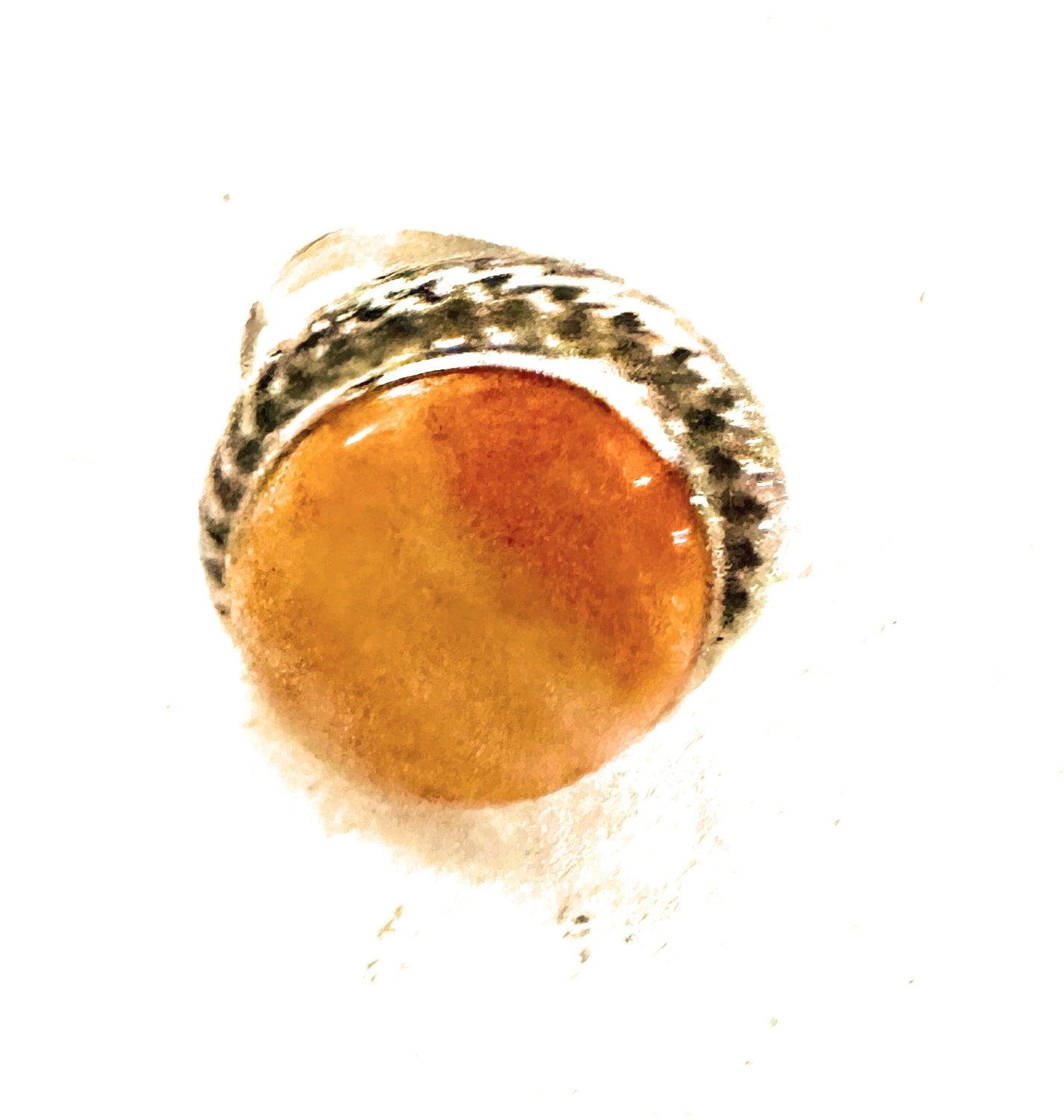 Navajo Sterling Silver & Orange Spiny Ring Size 9.75