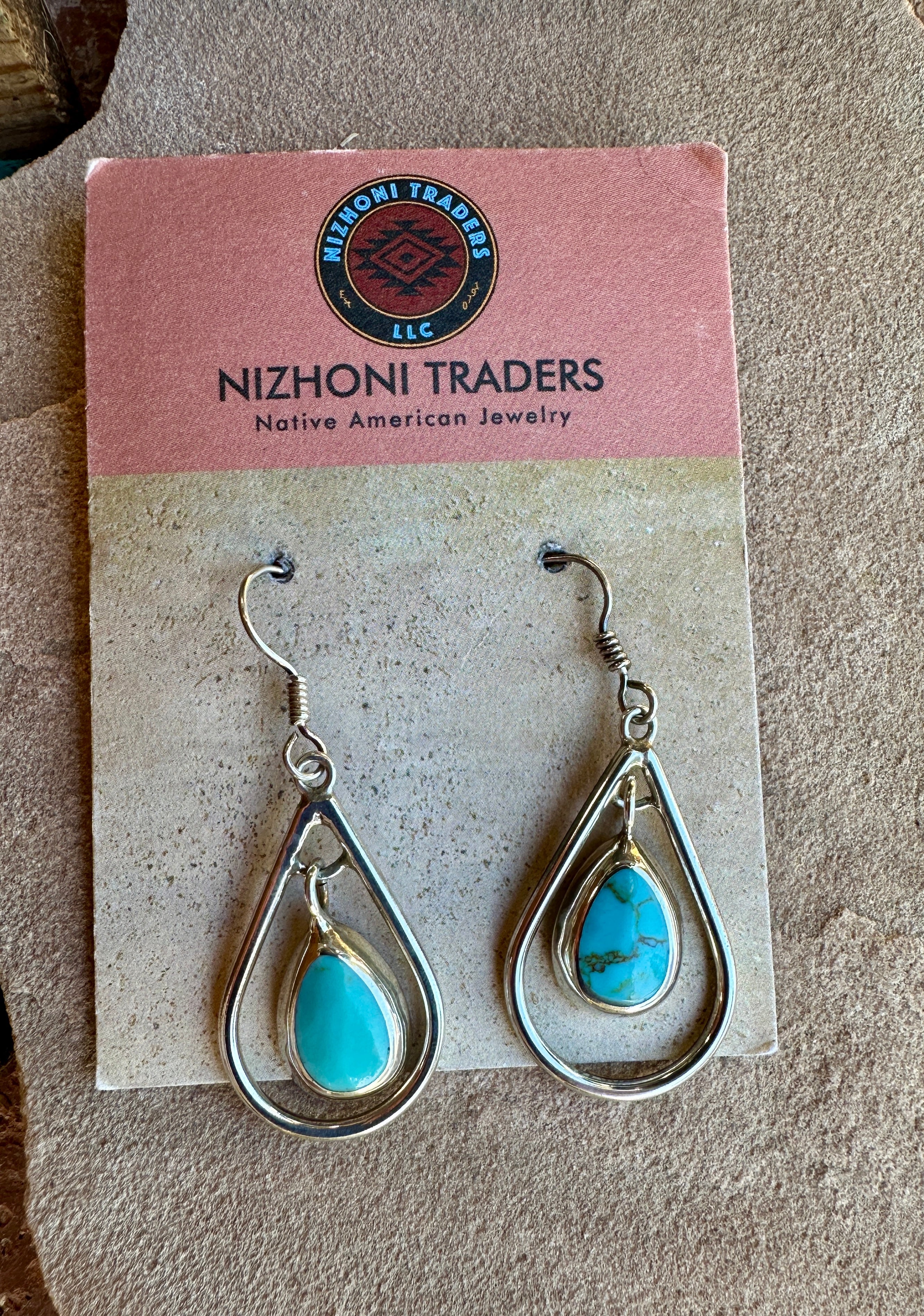 Hanging Turquoise Teardrop Earrings