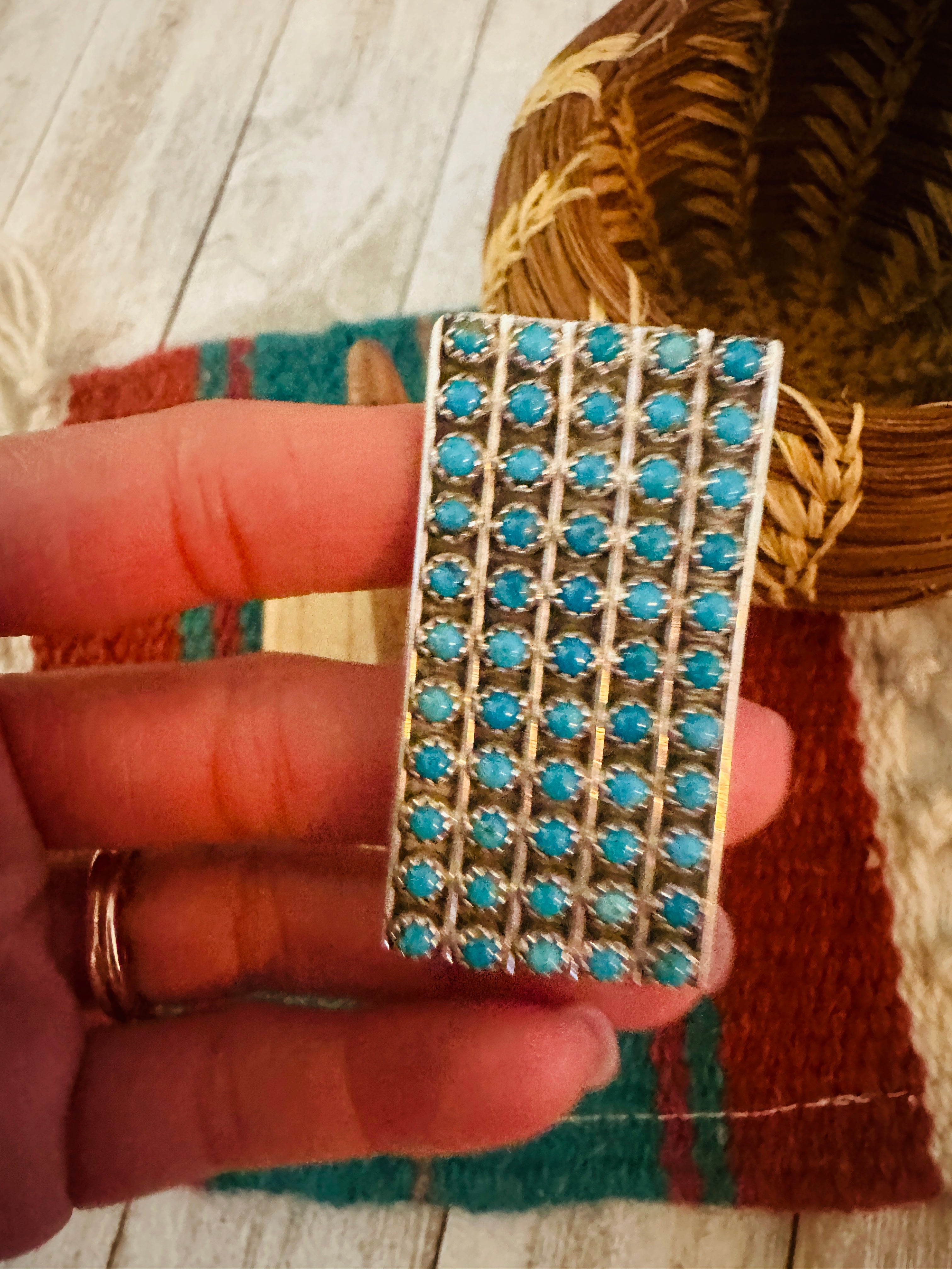 Zuni Sterling Silver & Turquoise Snake Eye Ring