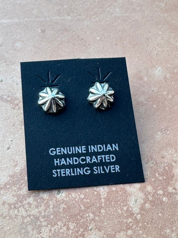 Navajo Sterling Silver Star Post Earrings By Kevin Billah