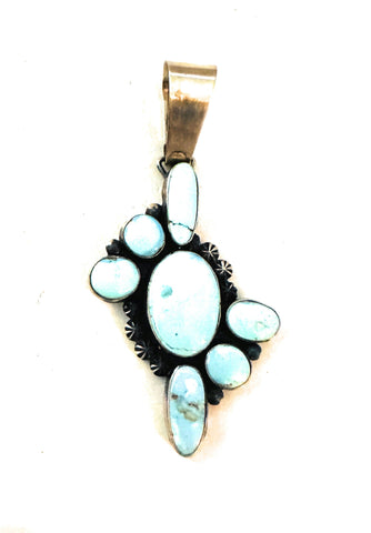 Navajo Golden Hills Turquoise & Sterling Silver Pendant by Paul Livingston