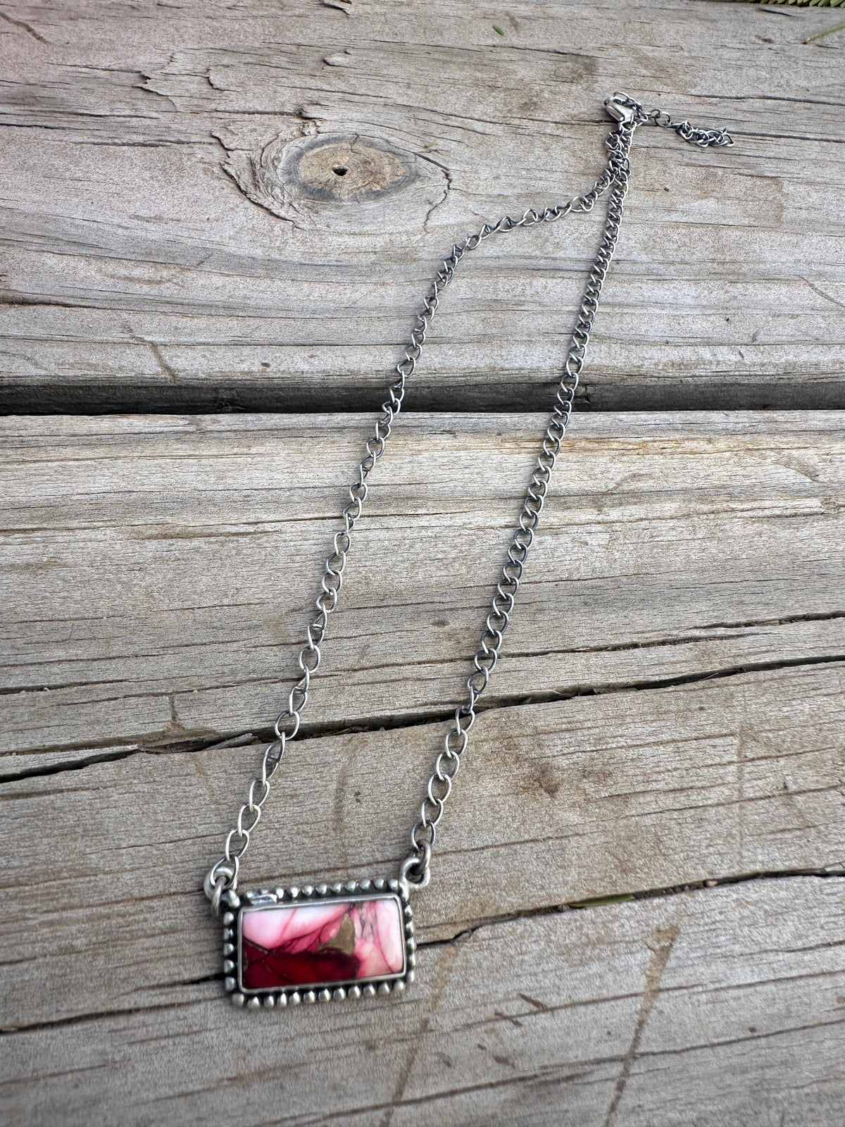 Beautiful Handmade Sterling Silver Dahlia Rose Bar Necklace