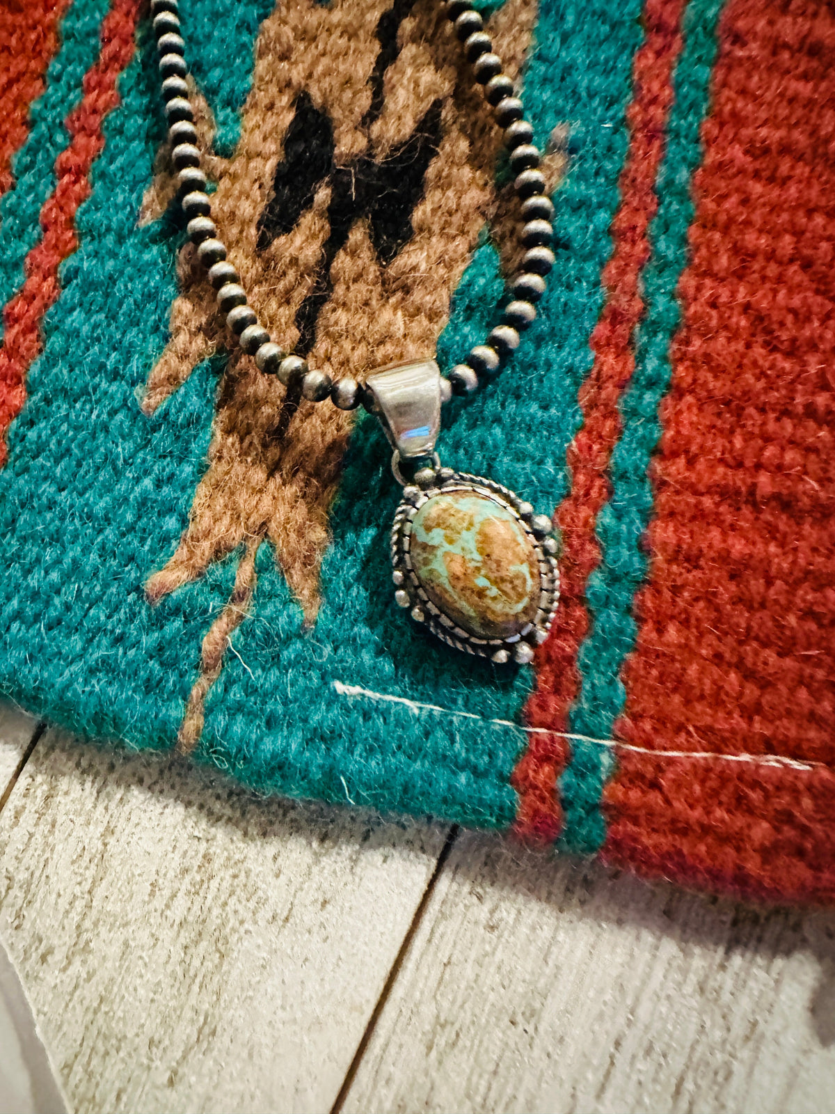 Navajo Number 8 Turquoise & Sterling Silver Pendant