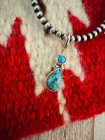 Navajo Turquoise & Sterling Silver Two-Stone Pendant