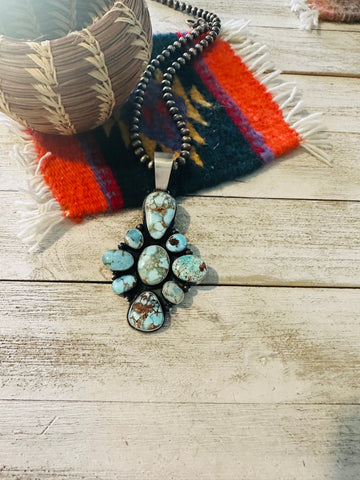 Navajo Golden Hills Turquoise & Sterling Silver Pendant by Paul Livingston