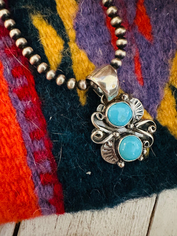 Navajo Kingman Turquoise & Sterling Silver Pendant