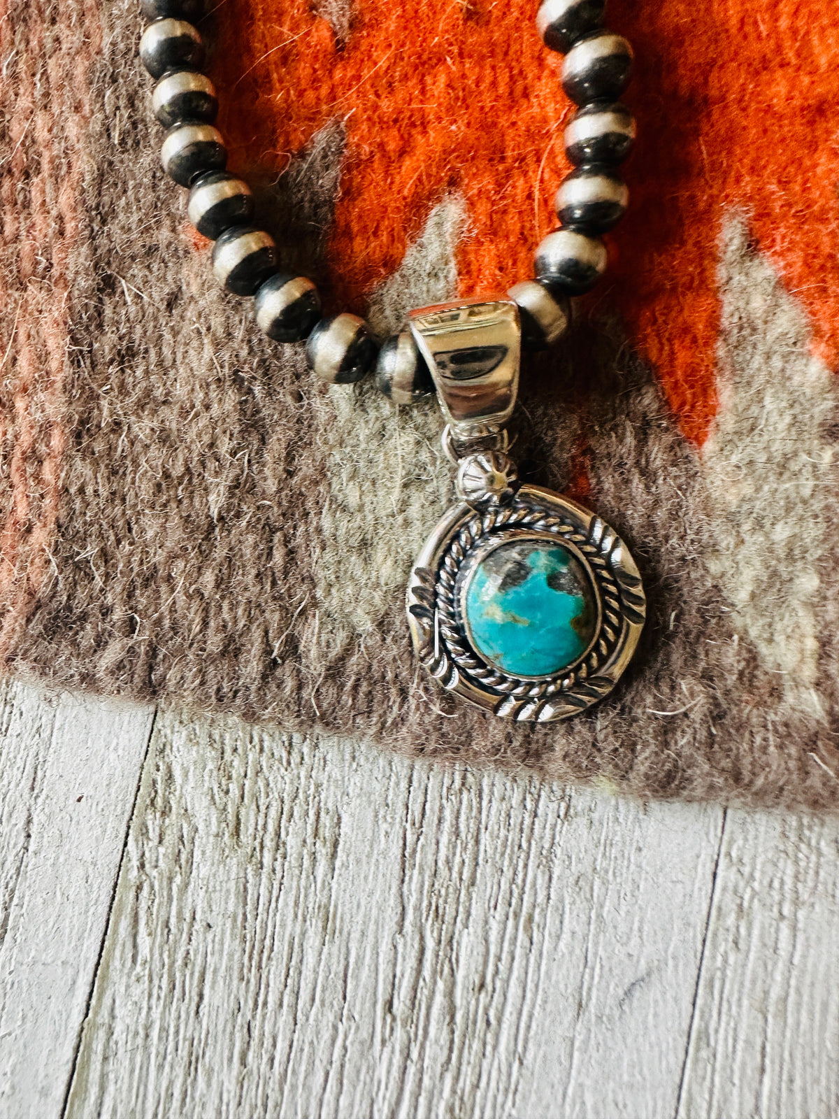 Navajo Turquoise & Sterling Silver Pendant