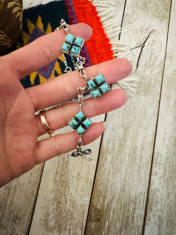 Navajo Sterling Silver & Turquoise Necklace by Julia Etsitty