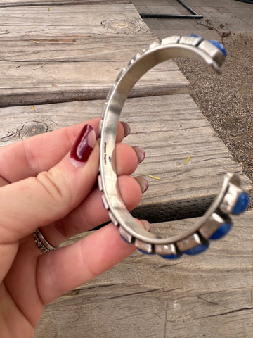 Handmade Lapis & Sterling Silver Cuff Bracelet