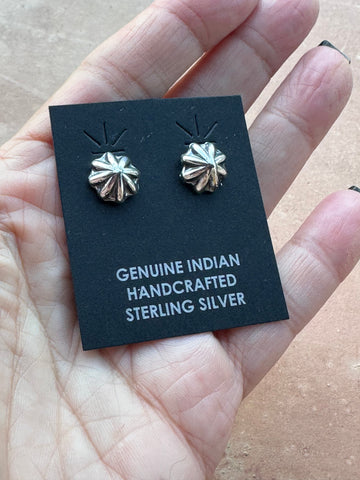 Navajo Sterling Silver Star Post Earrings By Kevin Billah