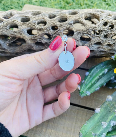 Navajo Turquoise, Coral & Sterling Silver Dangle Earrings