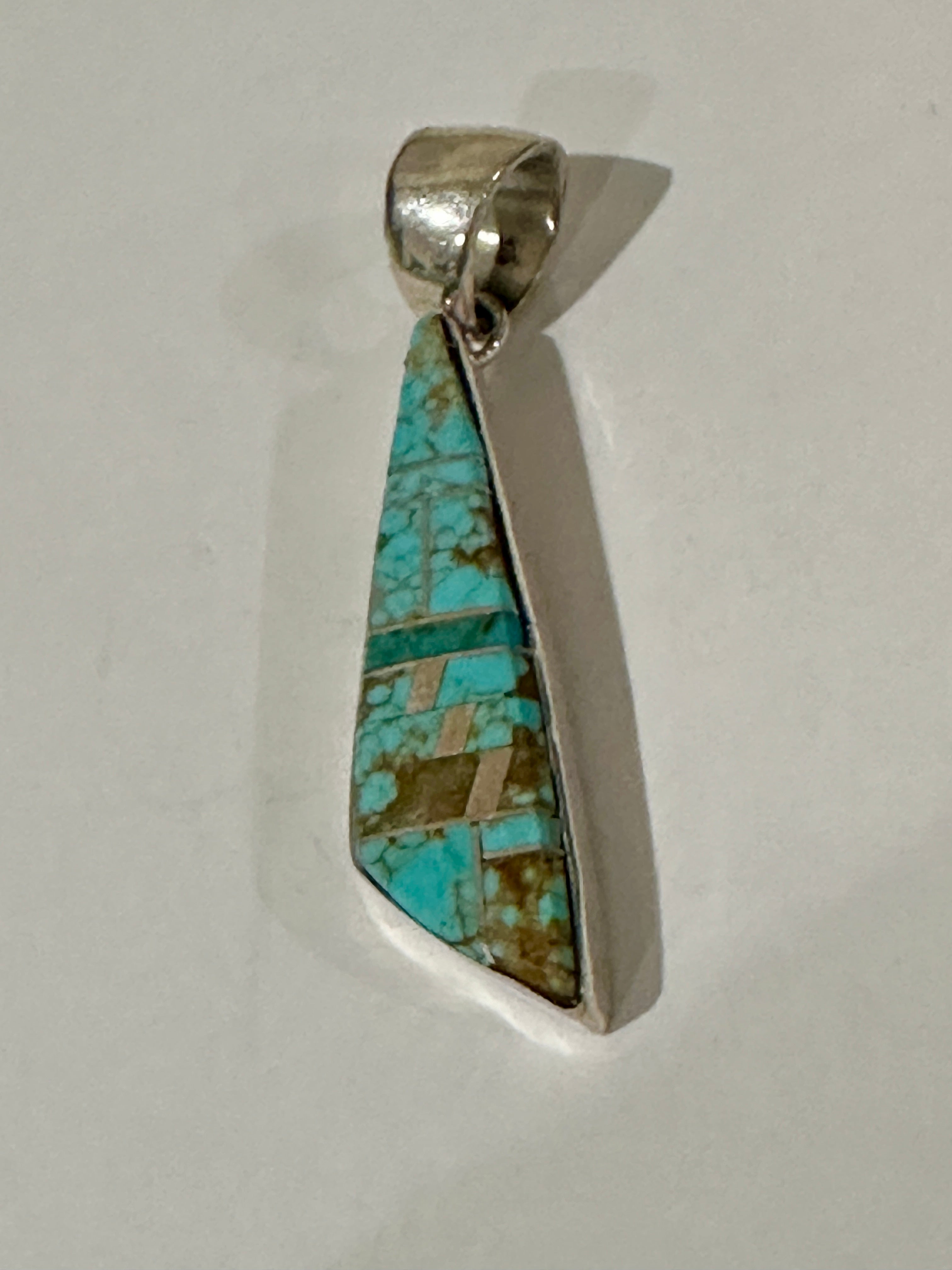 Navajo Turquoise 8 & Sterling Silver Pendant