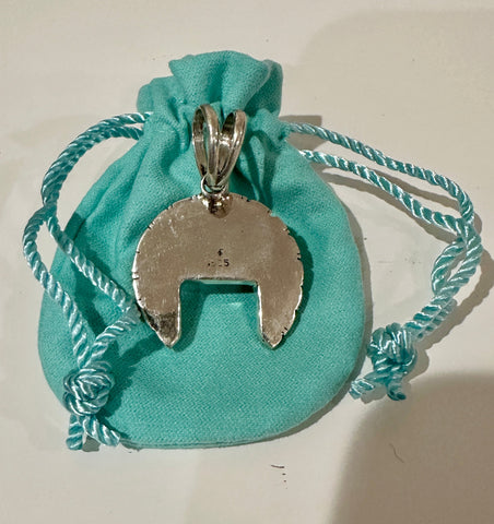 Navajo Turquoise 8 & Sterling Silver Naja Pendant