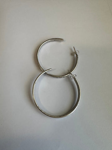 “Taylor Hoops” Navajo Sterling Silver Hoops By Tahe