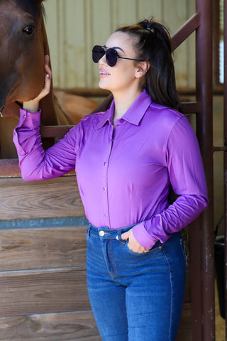 PURPLE PERFORMANCE RODEO SHIRT (ADULT)