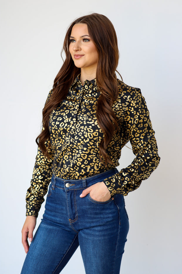 GOLD LEOPARD PERFORMANCE SHIRT