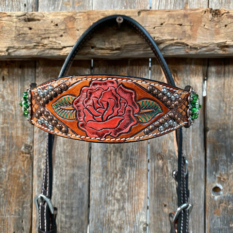 Rose Fern and Clear Browband/ Breastcollar Tack Set