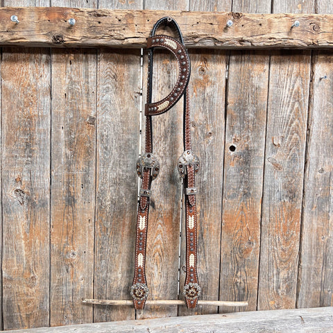 Rawhide Topaz/Champagne One Ear and Breastcollar Tack Set