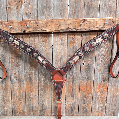 Rawhide Topaz/Champagne One Ear and Breastcollar Tack Set