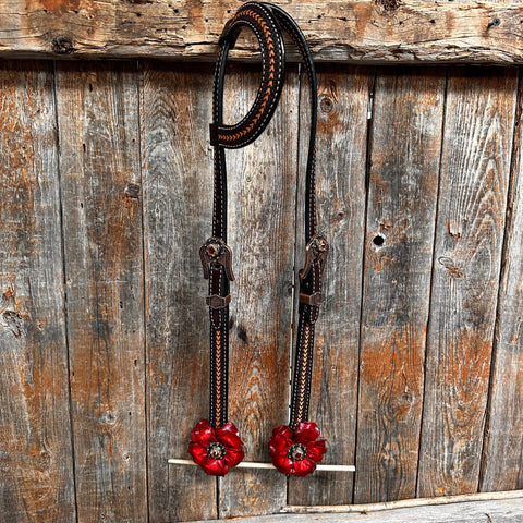 Foxtail Ruby - Champagne Browband/One Ear Headstall & Breastcollar Tack Set