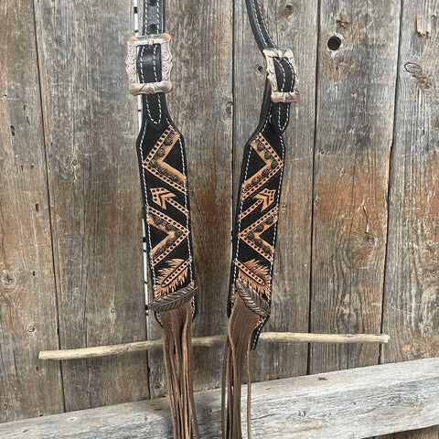 Feathered Arrow Fringed One Ear/ Breastcollar Tack Set