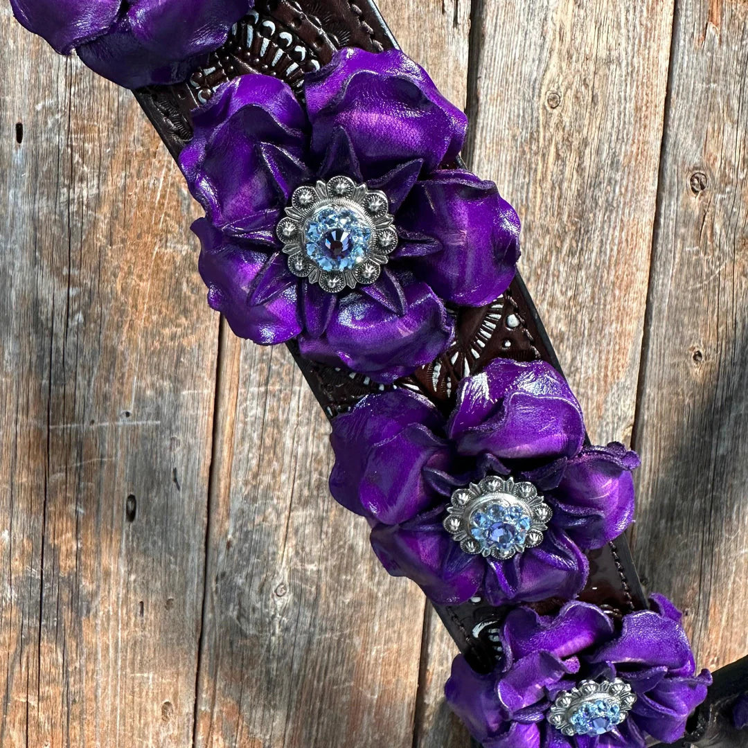 Paisley Purple One Ear/ Breastcollar Tack Set