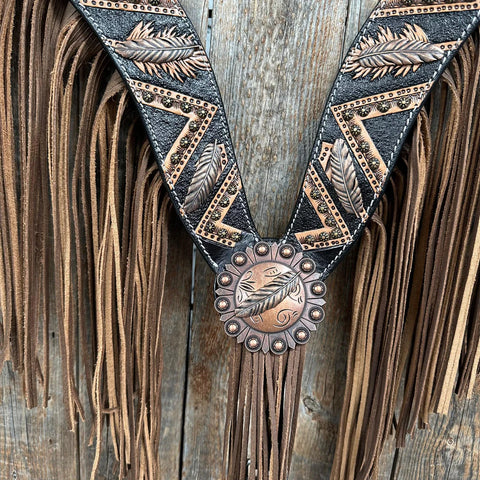 Feathered Arrow Fringed One Ear/ Breastcollar Tack Set