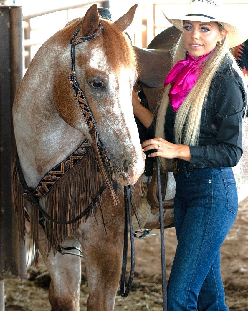 Feathered Arrow Fringed One Ear/ Breastcollar Tack Set