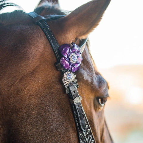 Paisley Purple One Ear/ Breastcollar Tack Set