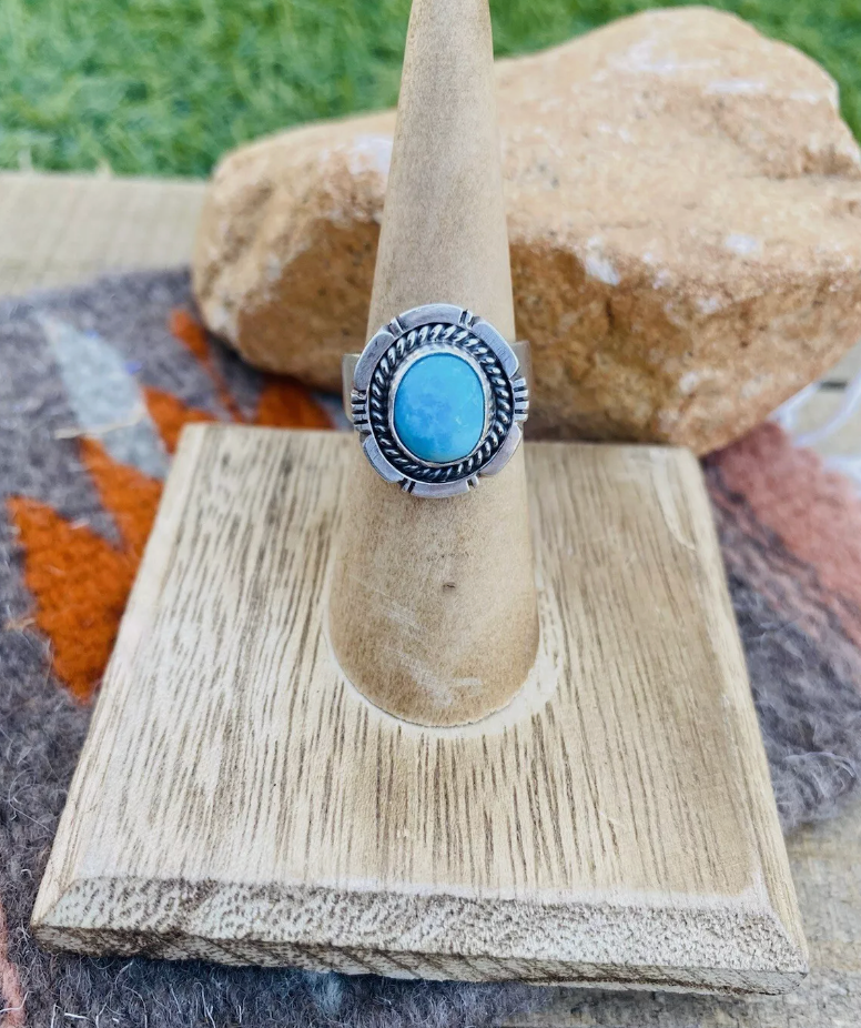 Navajo Turquoise & Sterling Silver Ring Size 5.5