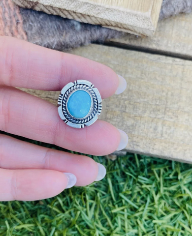 Navajo Turquoise & Sterling Silver Ring Size 5.5