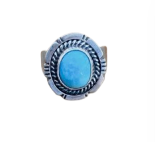 Navajo Turquoise & Sterling Silver Ring Size 5.5