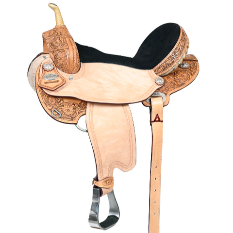 HILASON Flex Tree Western Horse Saddle American Leather Trail Barrel Racing