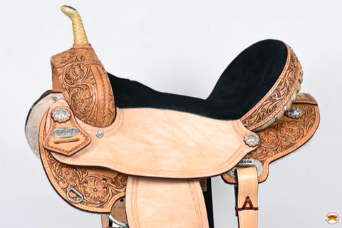 HILASON Flex Tree Western Horse Saddle American Leather Trail Barrel Racing