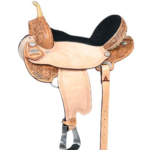 HILASON Flex Tree Western Horse Saddle American Leather Trail Barrel Racing