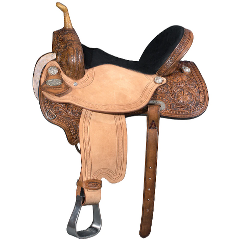 HILASON Western Horse Saddle American Leather Barrel Flex Tree Trail