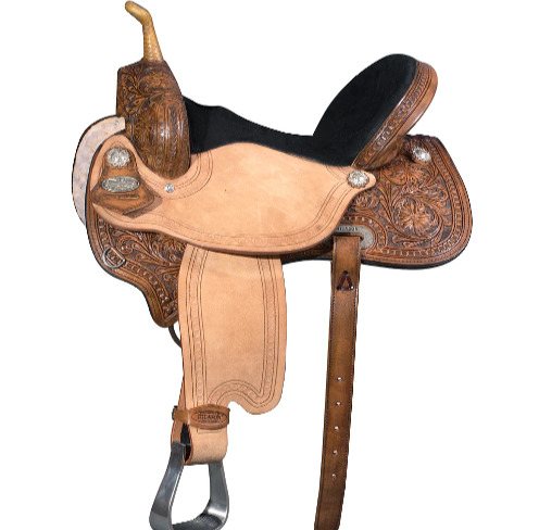 HILASON Western Horse Saddle American Leather Barrel Flex Tree Trail