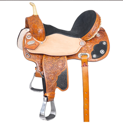 HILASON Western Horse Saddle American Leather Flex Trail Barrel