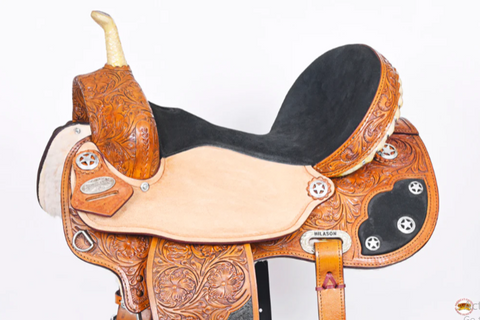 HILASON Western Horse Saddle American Leather Flex Trail Barrel